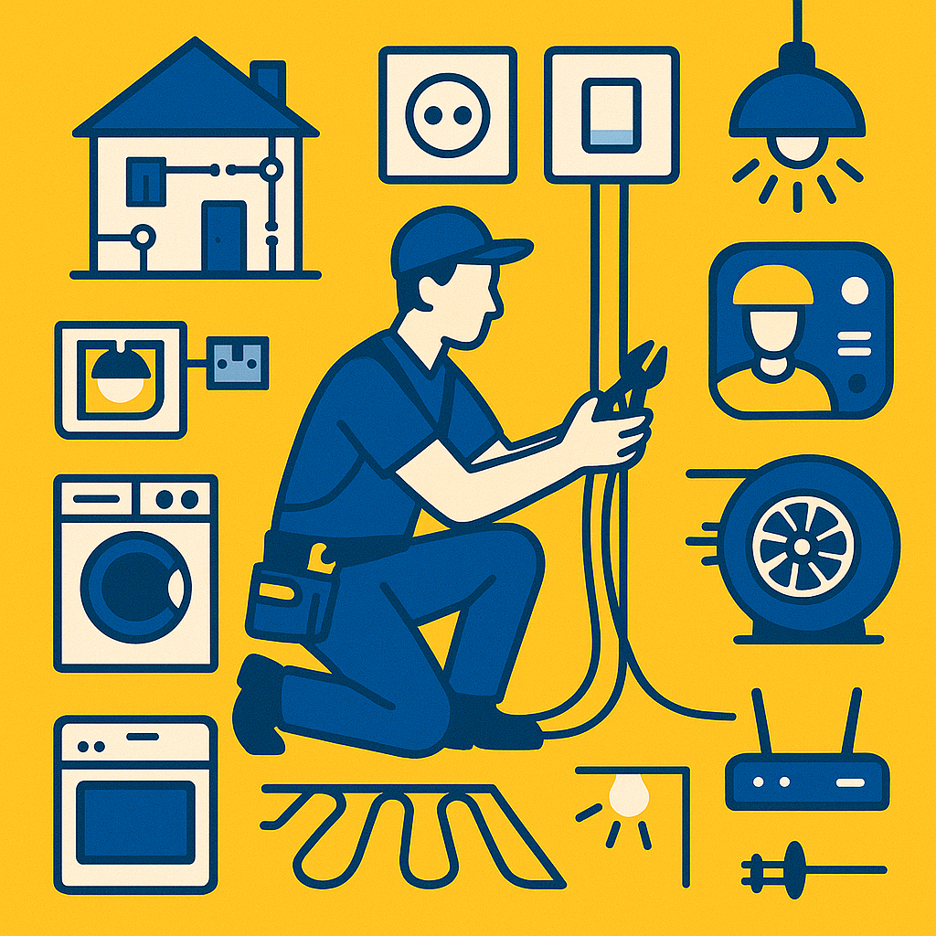 Elektroinštalačné práce - ilustračný obrázok